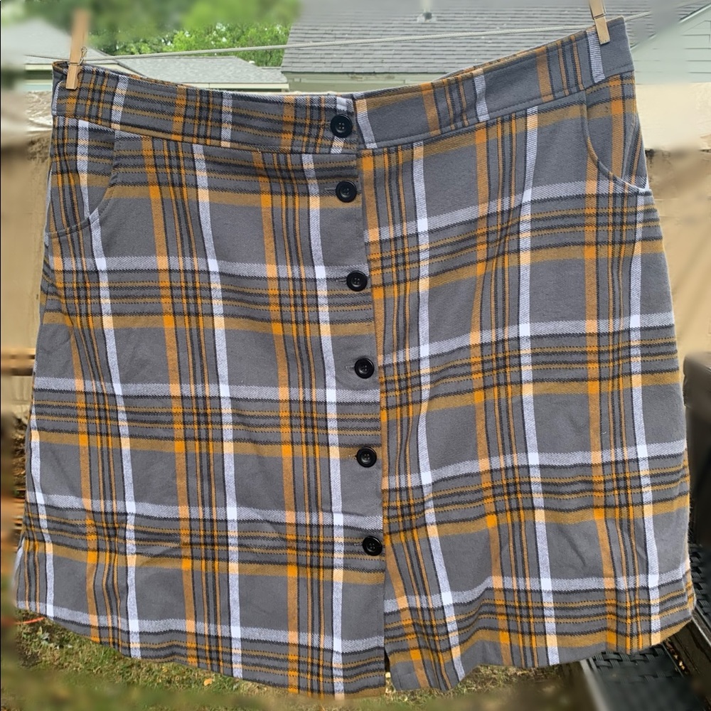 Retrolicious 3858 Jackie skirt in grey plaid size 3x